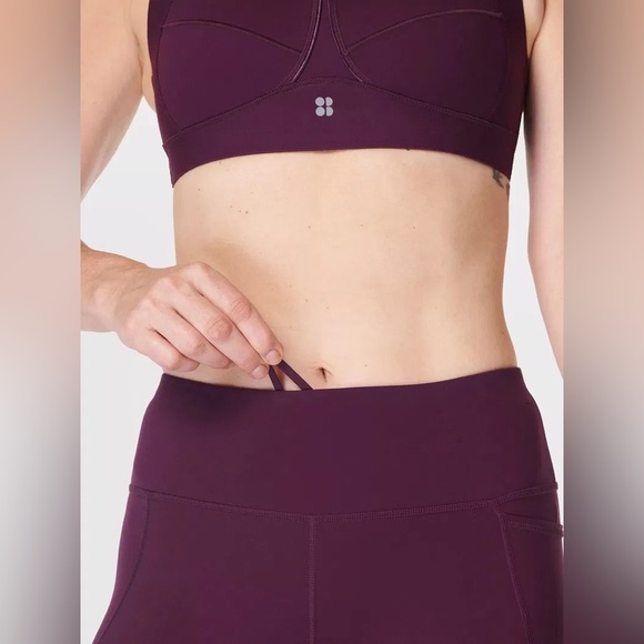 Sweaty Betty Power 7/8 Leggings Midnight Cherry Purple Sculpting Fit Side Pocket - Picture 2 of 15